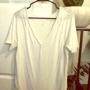 Basic white v-neck